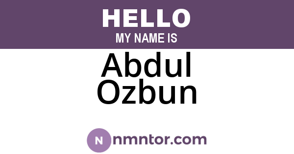 Abdul Ozbun