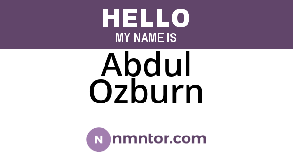 Abdul Ozburn