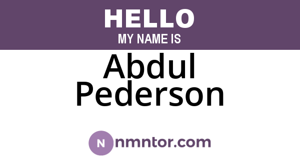 Abdul Pederson