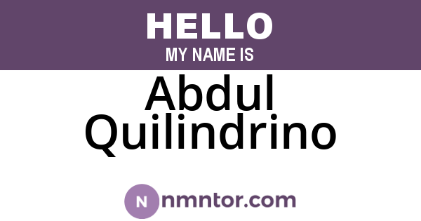 Abdul Quilindrino