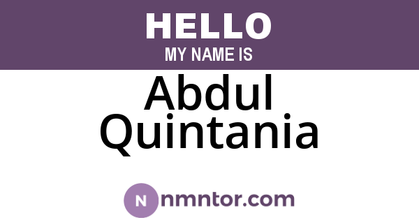 Abdul Quintania