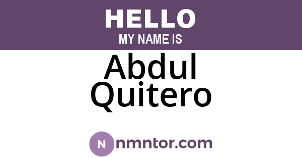 Abdul Quitero