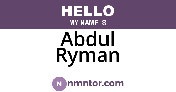 Abdul Ryman