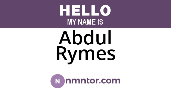 Abdul Rymes