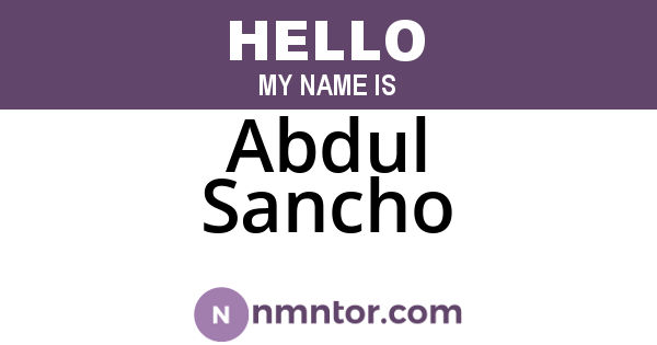 Abdul Sancho