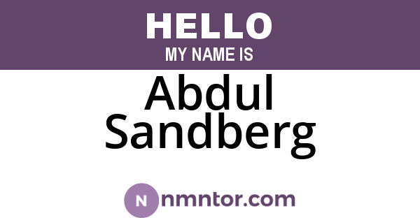 Abdul Sandberg