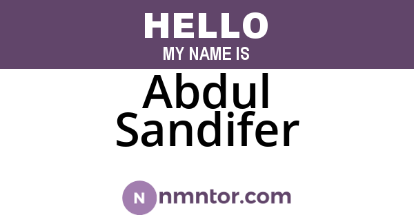 Abdul Sandifer