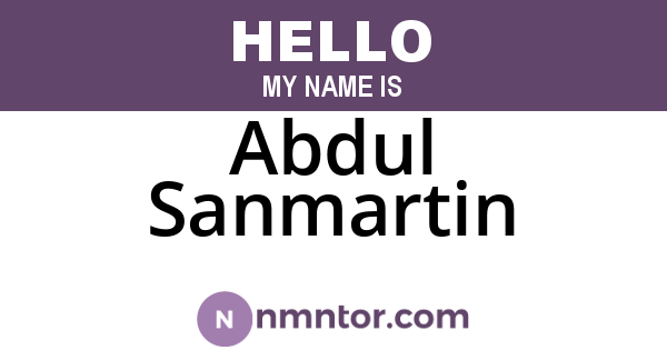 Abdul Sanmartin