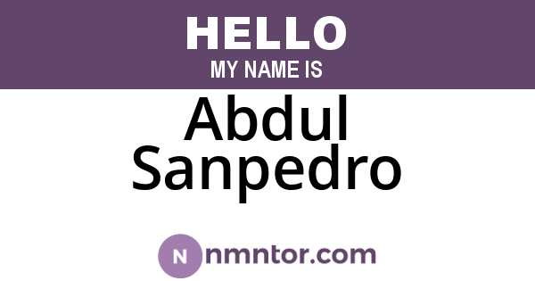 Abdul Sanpedro