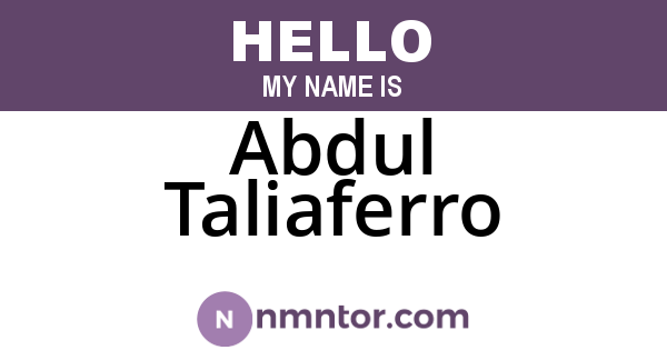 Abdul Taliaferro