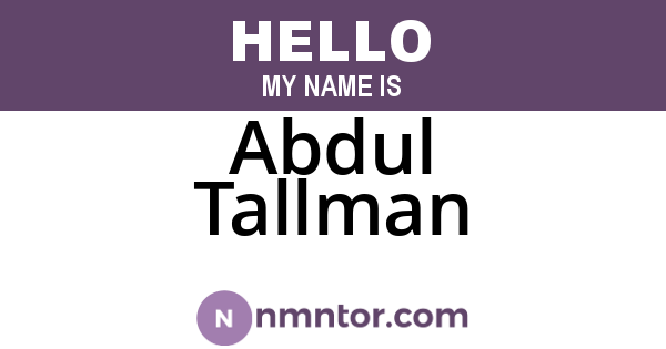 Abdul Tallman