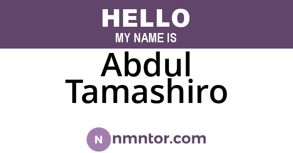 Abdul Tamashiro