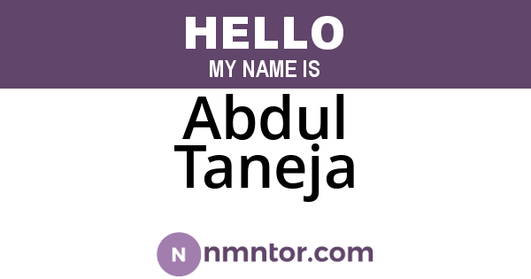 Abdul Taneja