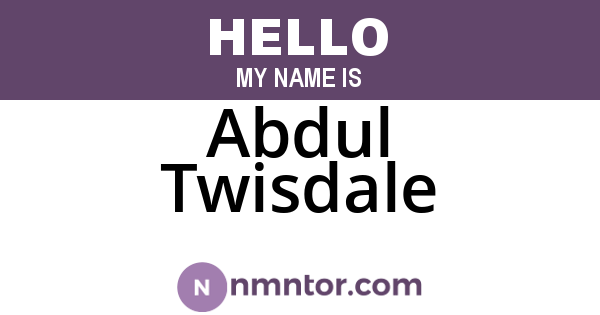 Abdul Twisdale