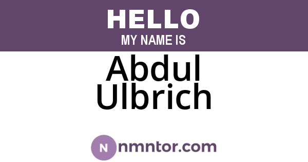 Abdul Ulbrich