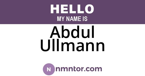 Abdul Ullmann