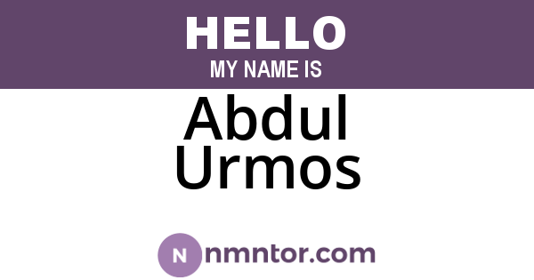 Abdul Urmos