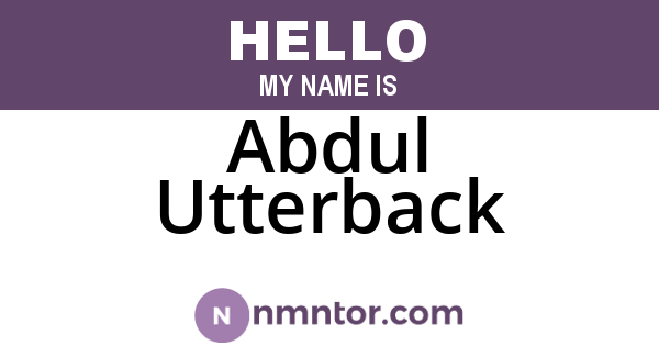 Abdul Utterback