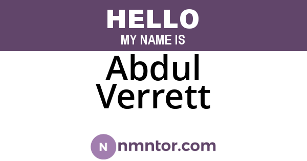 Abdul Verrett