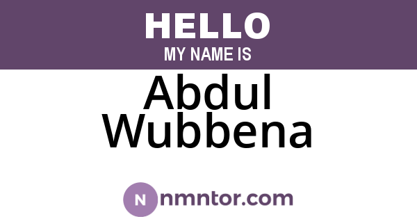 Abdul Wubbena