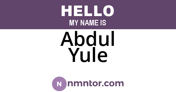 Abdul Yule