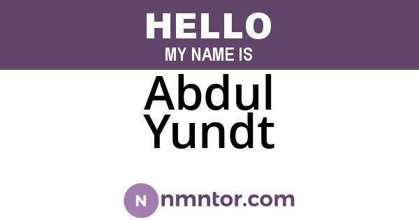 Abdul Yundt