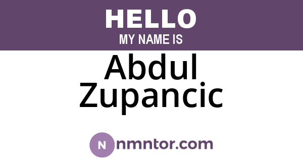 Abdul Zupancic