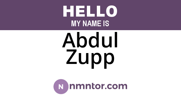 Abdul Zupp