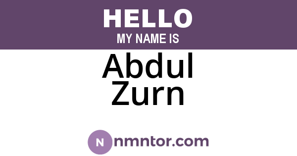 Abdul Zurn