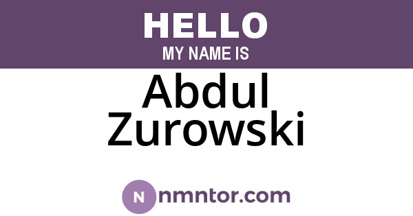Abdul Zurowski