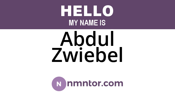 Abdul Zwiebel