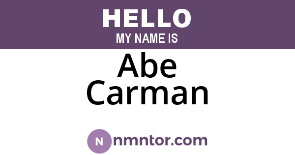 Abe Carman