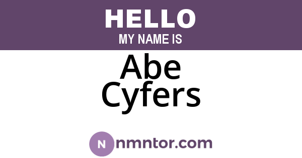 Abe Cyfers