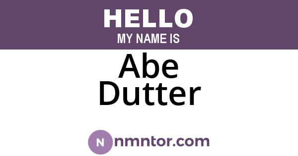 Abe Dutter