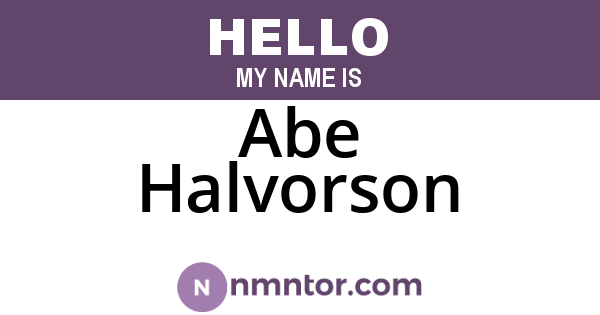 Abe Halvorson