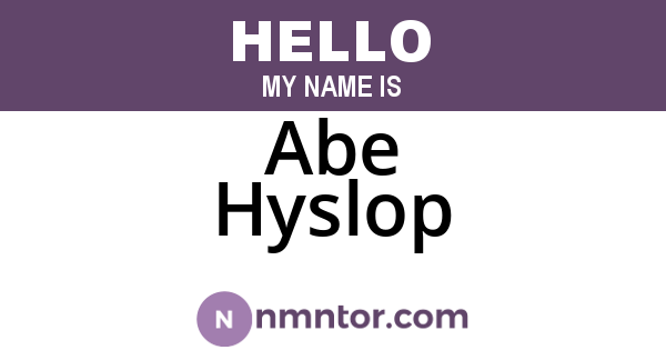 Abe Hyslop
