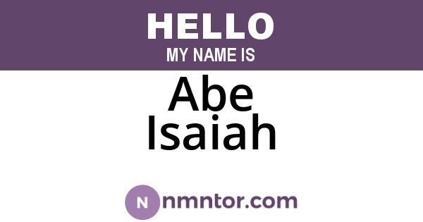 Abe Isaiah