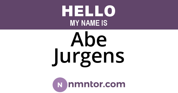 Abe Jurgens