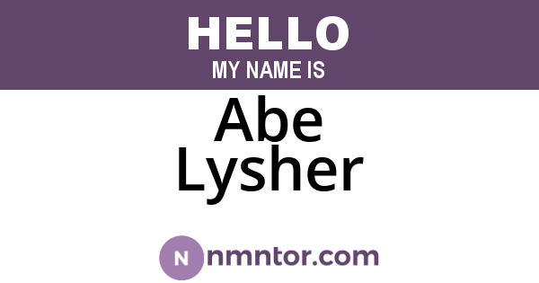 Abe Lysher