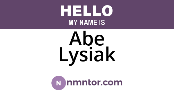 Abe Lysiak