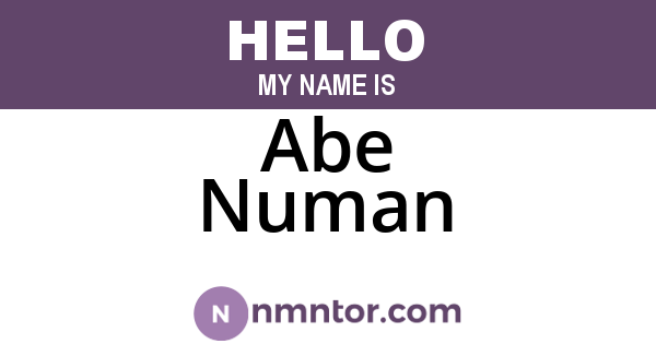 Abe Numan