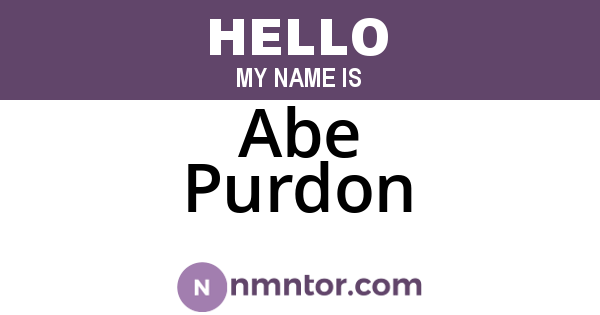 Abe Purdon