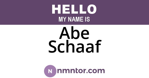 Abe Schaaf