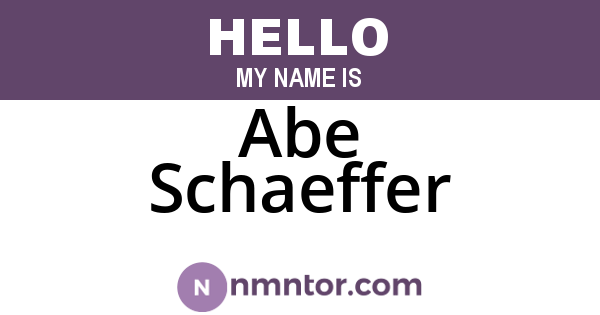 Abe Schaeffer