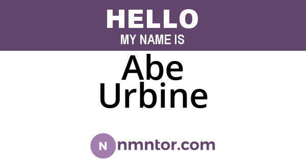Abe Urbine