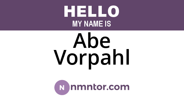 Abe Vorpahl