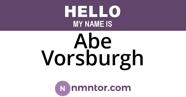 Abe Vorsburgh