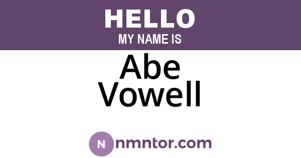 Abe Vowell