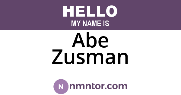 Abe Zusman