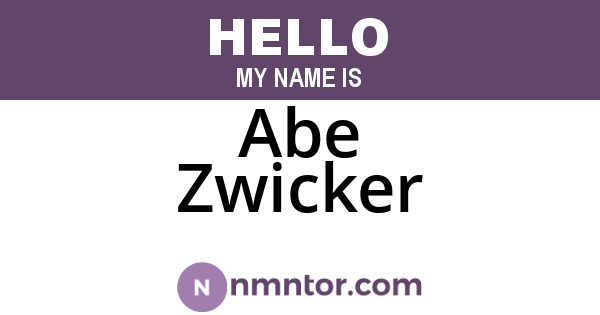 Abe Zwicker